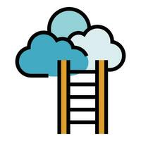Sky ladder icon vector flat