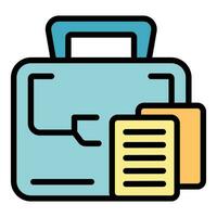 Business suitcase icon vector flat