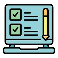 Exam quiz icon vector flat