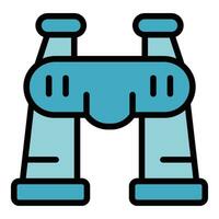 Study binoculars icon vector flat