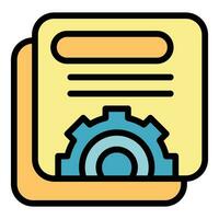 Gear study case icon vector flat