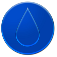 Blue water drop icon isolated over transparent background png