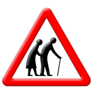 Old people crossing traffic sign png