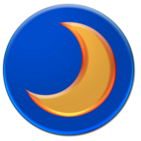 Orange moon icon isolated over transparent background png