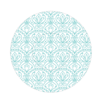 Round icon with abstract flowers pattern, cupcakes form temlpate png