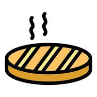 Grilled steak icon vector flat