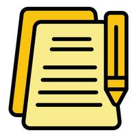 Writing homework icon vector flat