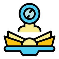 Homework open book icon vector flat