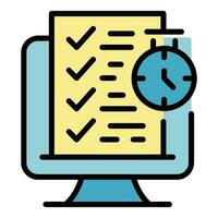 Computer test icon vector flat