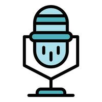 Microphone content icon vector flat