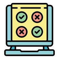 Internet exam icon vector flat