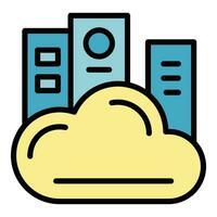 Data cloud study icon vector flat