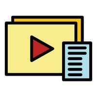 vídeo contenido icono vector plano