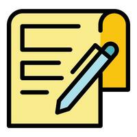 Writing paper icon vector flat