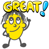 Great round yellow cartoon gesture png