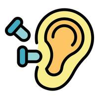 Tapones para los oídos bloquear icono vector plano