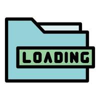 Loading folder icon vector flat