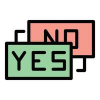 Code yes no icon vector flat