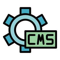 Cms gear wheel icon vector flat