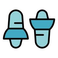 Earplugs reduction icon vector flat