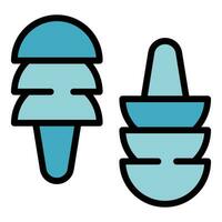 Listen earplugs icon vector flat