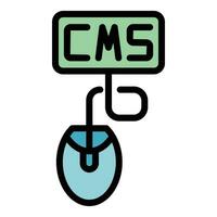 cms trabajo icono vector plano