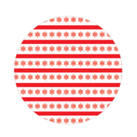 Round icon with red stripes and snowflakes pattern, cupcakes form temlpate png