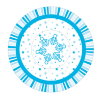 Round icon with New Year snow pattern png