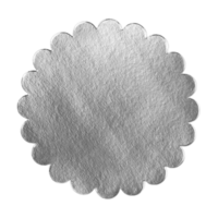 ronde zilver dienblad patroon geïsoleerd over- transparant achtergrond PNG illustratie, banketbakkerij bord voorwerp