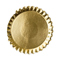 Round golden plate, tray pattern isolated over transparent background png illustration