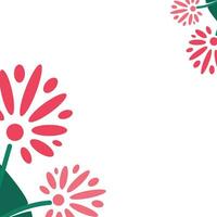 white background with pretty floral components vector