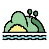 Island travel icon vector flat