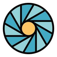 Camera shutter icon vector flat