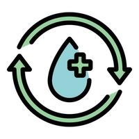Clean medical water icon vector flat
