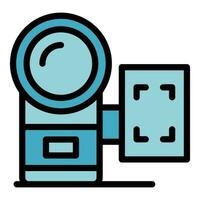 Retro camera icon vector flat