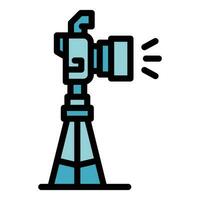 Camera tripod icon vector flat