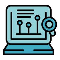 Data research icon vector flat