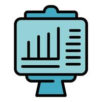 Monitor data icon vector flat