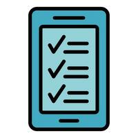 Smartphone to do list icon vector flat