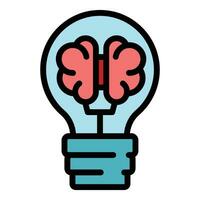 Idea brain icon vector flat