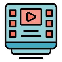Video online study icon vector flat