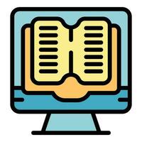 Digital book icon vector flat