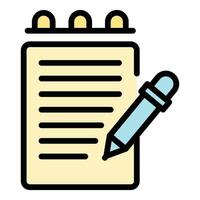 Business notepad icon vector flat