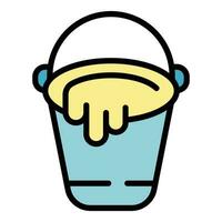 Mortar bucket icon vector flat