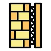 Brick drywall icon vector flat