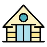 Scene bungalow icon vector flat