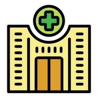 hospital edificio icono vector plano