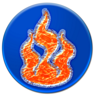 Surrealistic fire icon isolated over transparent background png