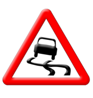 Slippery road traffic sign png