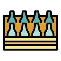 cerveza caja icono vector plano